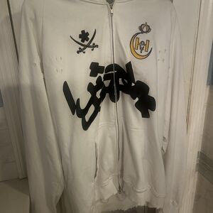 White Graphic Hoodie